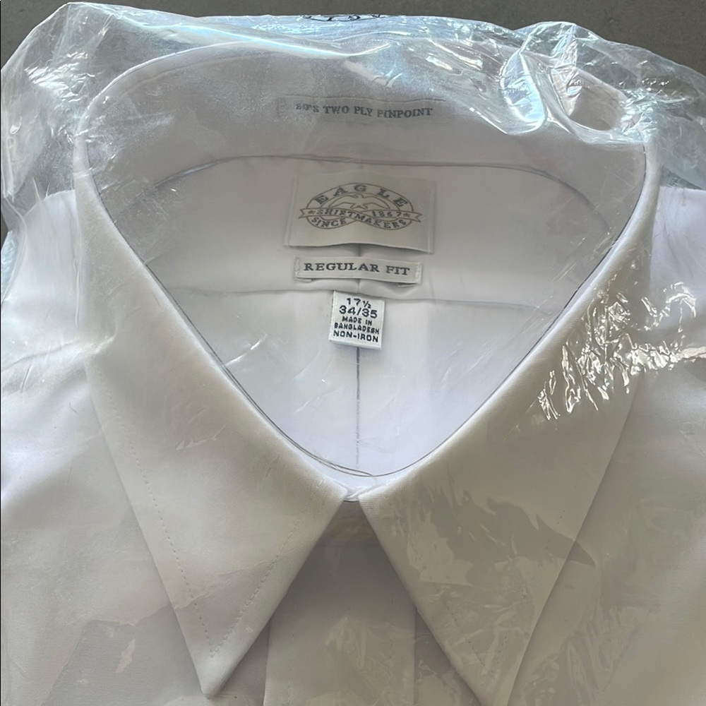 Eagle Shirtmakers - Men's White Dress Shirt 17 1/2, 34/35 NWT